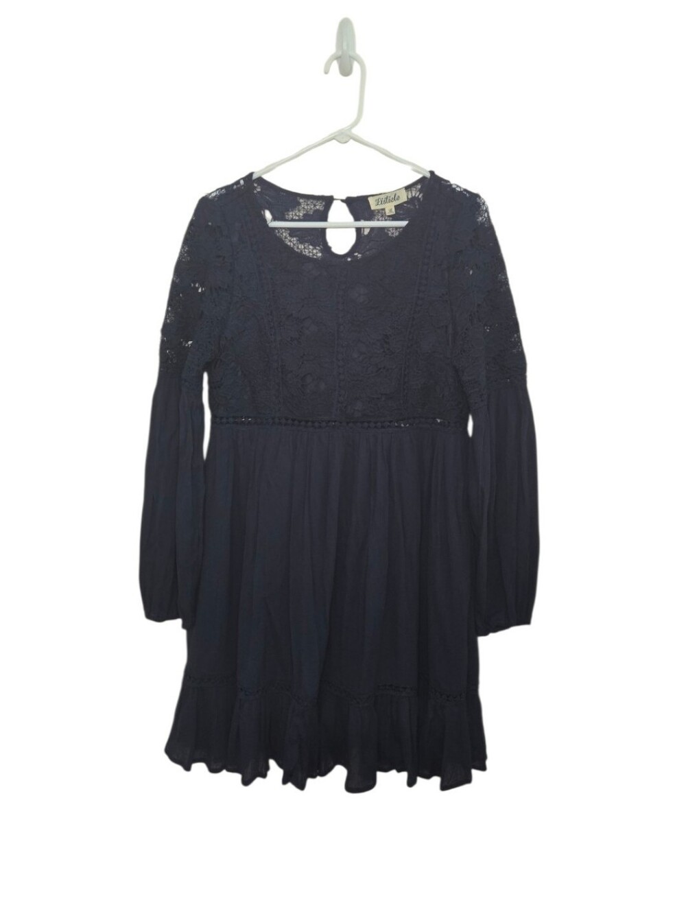 Women's Lisicle Navy Blue Long Sleeve Dress Sz Large